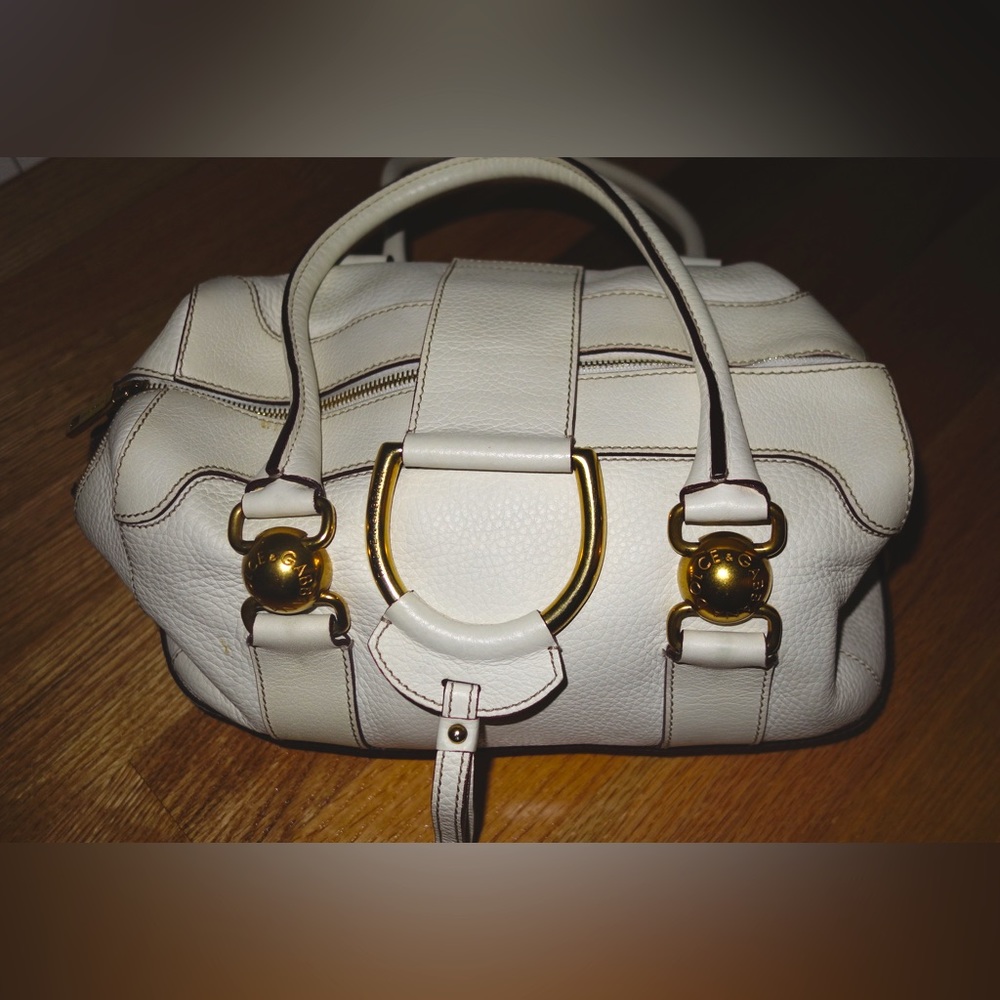 Dolce Gabbana Vintage White handbag with Gold Hardware